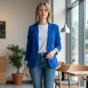Stradivarius Vibrant Blue Blazer